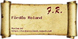 Fördős Roland névjegykártya